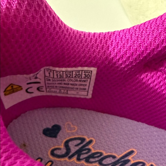 Skechers Heart Lights - Navy and Pink Sneakers - Picture 11 of 15